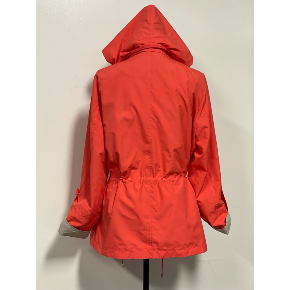 JM Collection Lightweight Raincoat Jacket Coral Size L - Picture 15 of 16